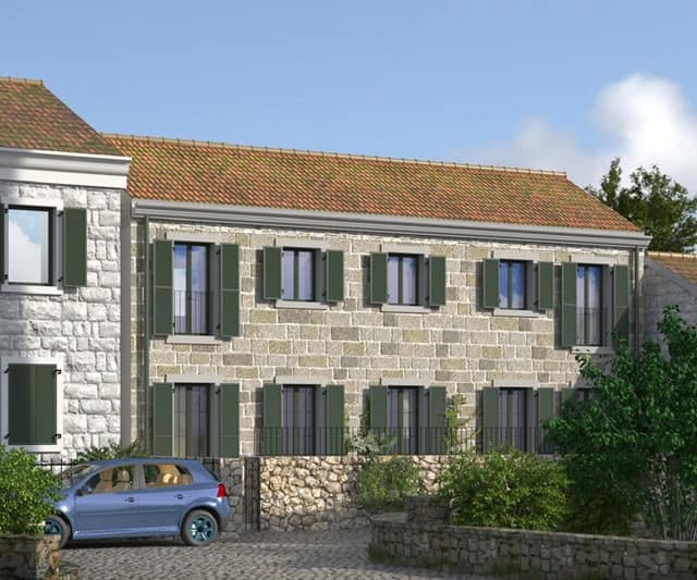 Urbanized land with a project for a stone villa on the first line to the sea, Donja Lastva (6)