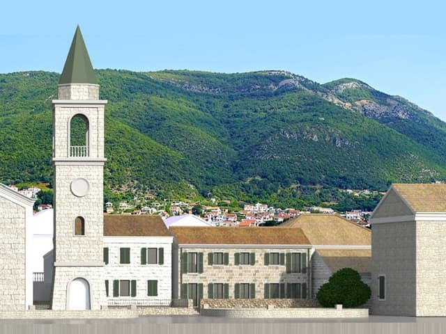 Urbanized land with a project for a stone villa on the first line to the sea, Donja Lastva (7)