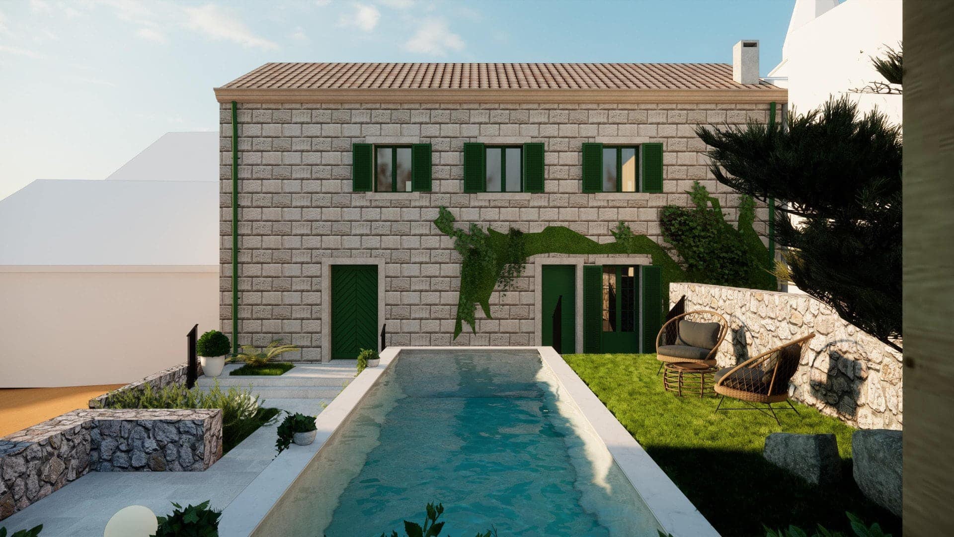 Urbanized land with a project for a stone villa on the first line to the sea, Donja Lastva (8)