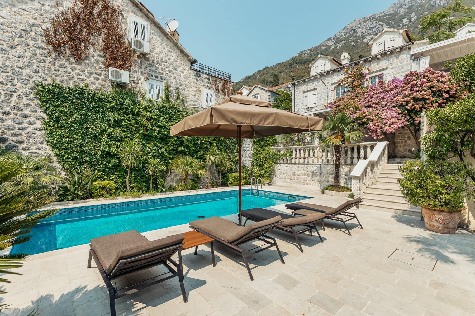 Unique stone villa in classic Mediterranean style Perast, Kotor (44)