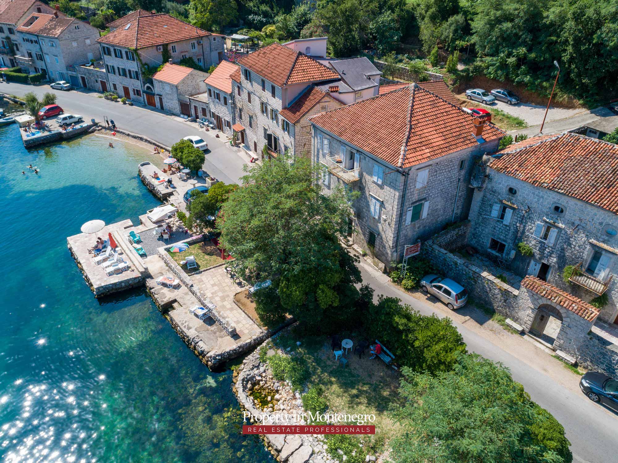 Waterfront old stone house for sale in Bay of Kotor