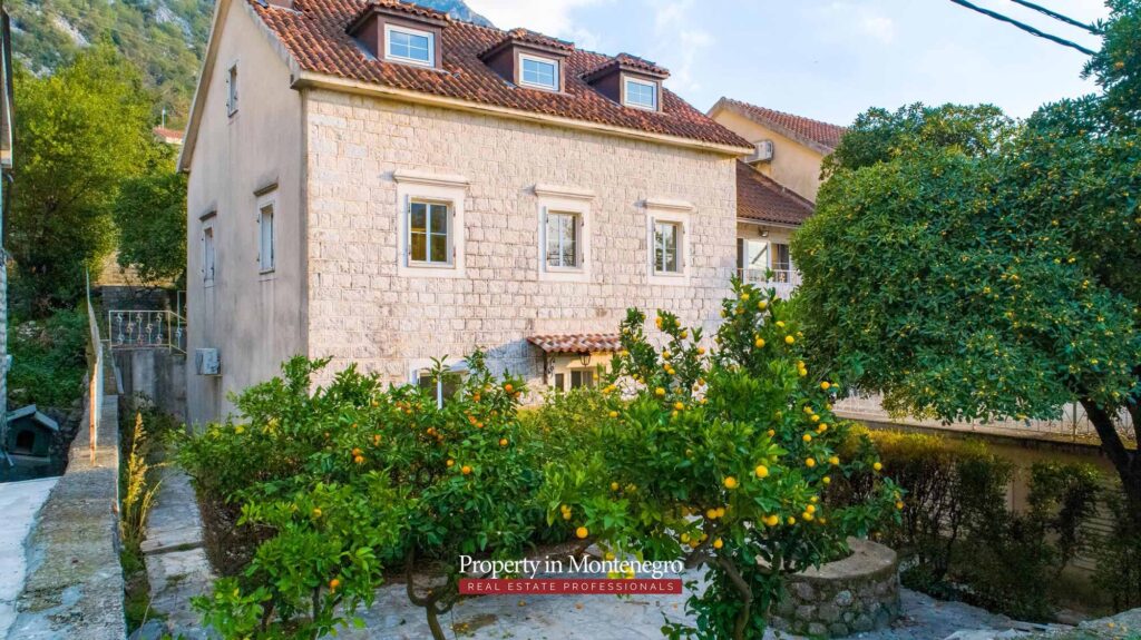 Seafront stone house for sale in Kotor Bay