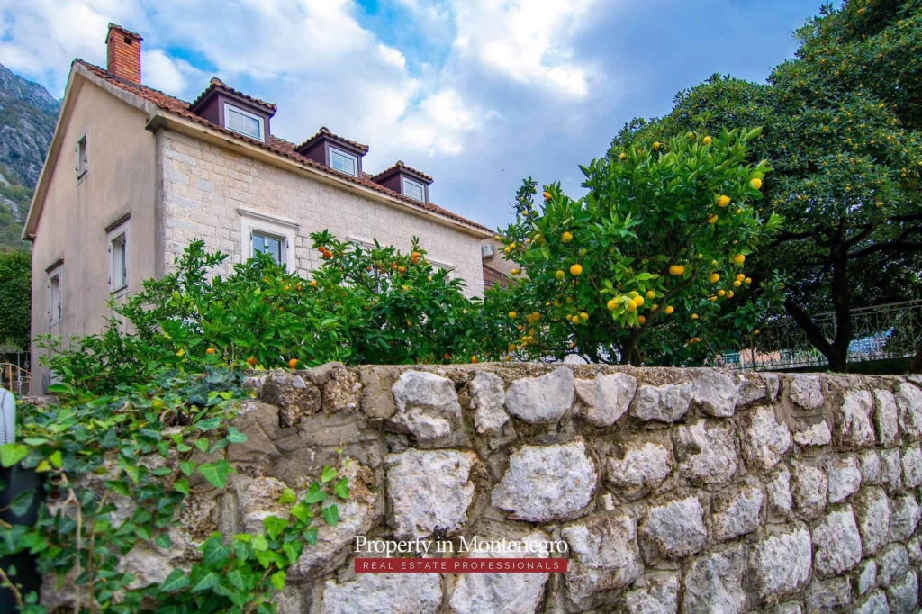 Seafront stone house for sale in Kotor Bay