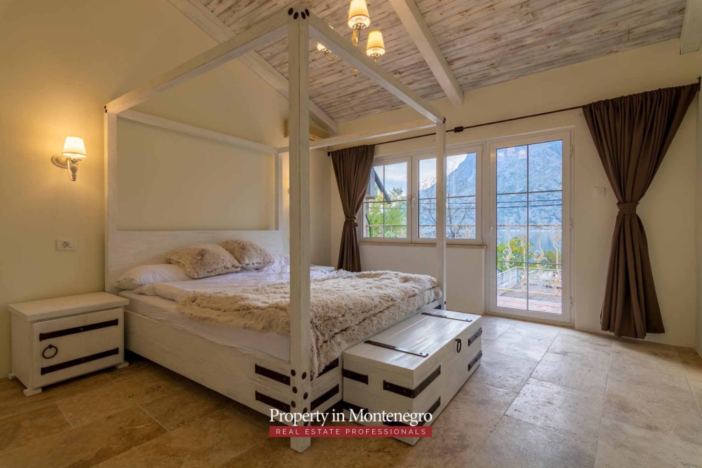 Seafront stone house for sale in Kotor Bay
