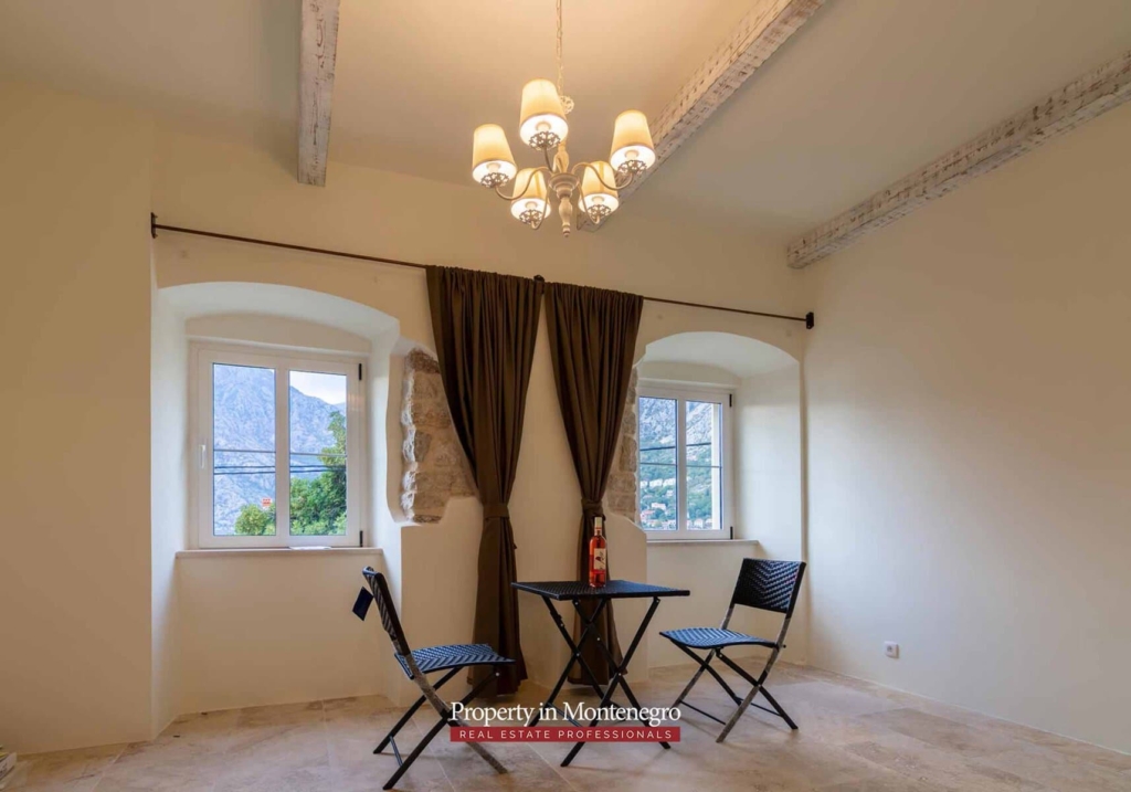 Seafront stone house for sale in Kotor Bay