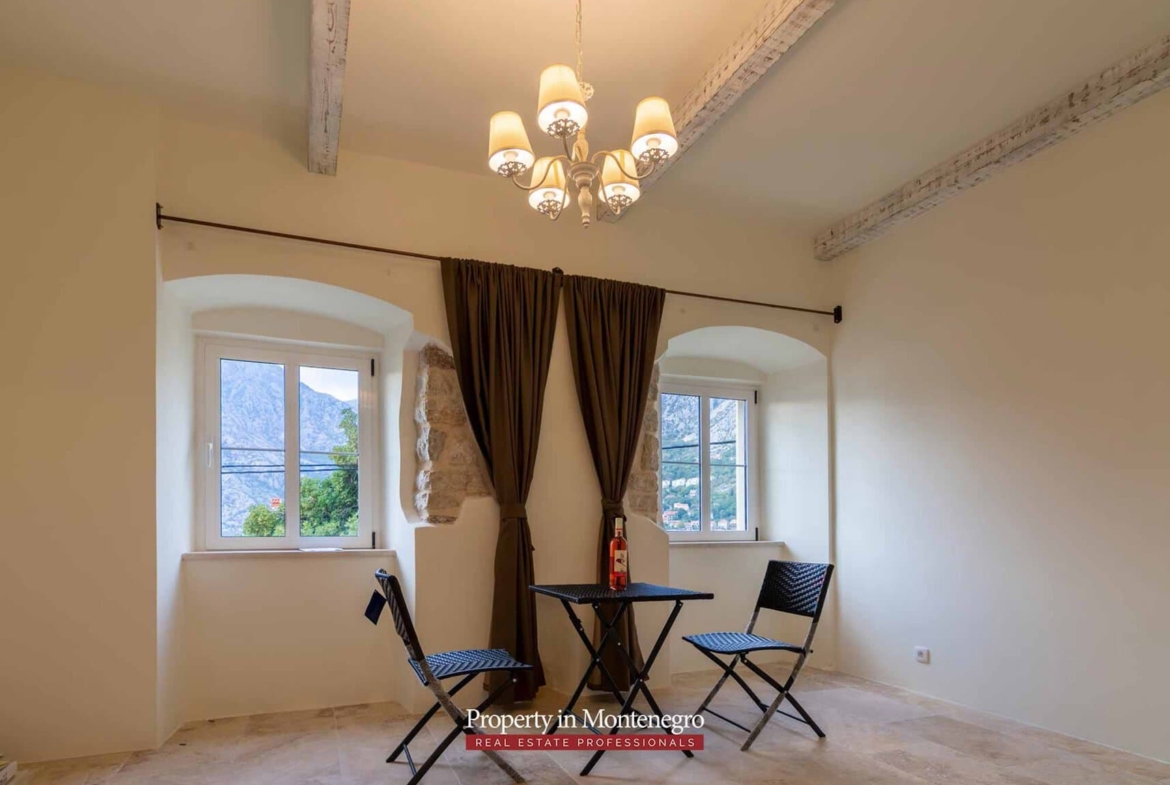 Seafront stone house for sale in Kotor Bay