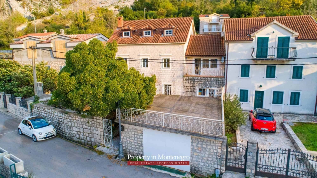 Seafront stone house for sale in Kotor Bay
