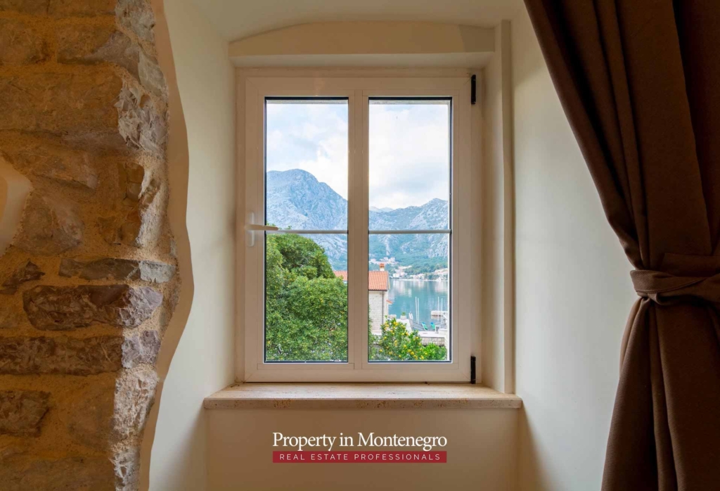 Seafront stone house for sale in Kotor Bay