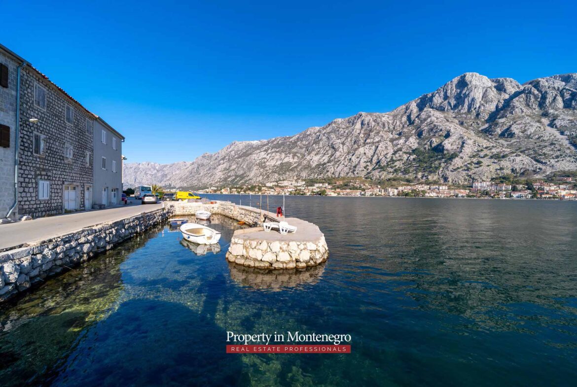 Seafront stone house for sale in Boka Bay
