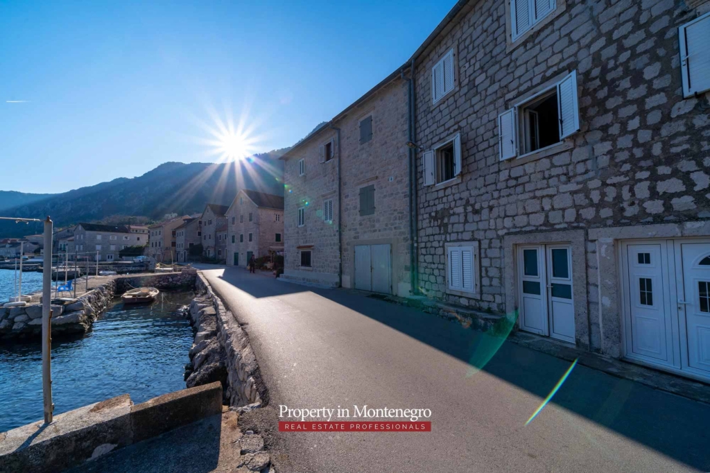 Seafront stone house for sale in Boka Bay