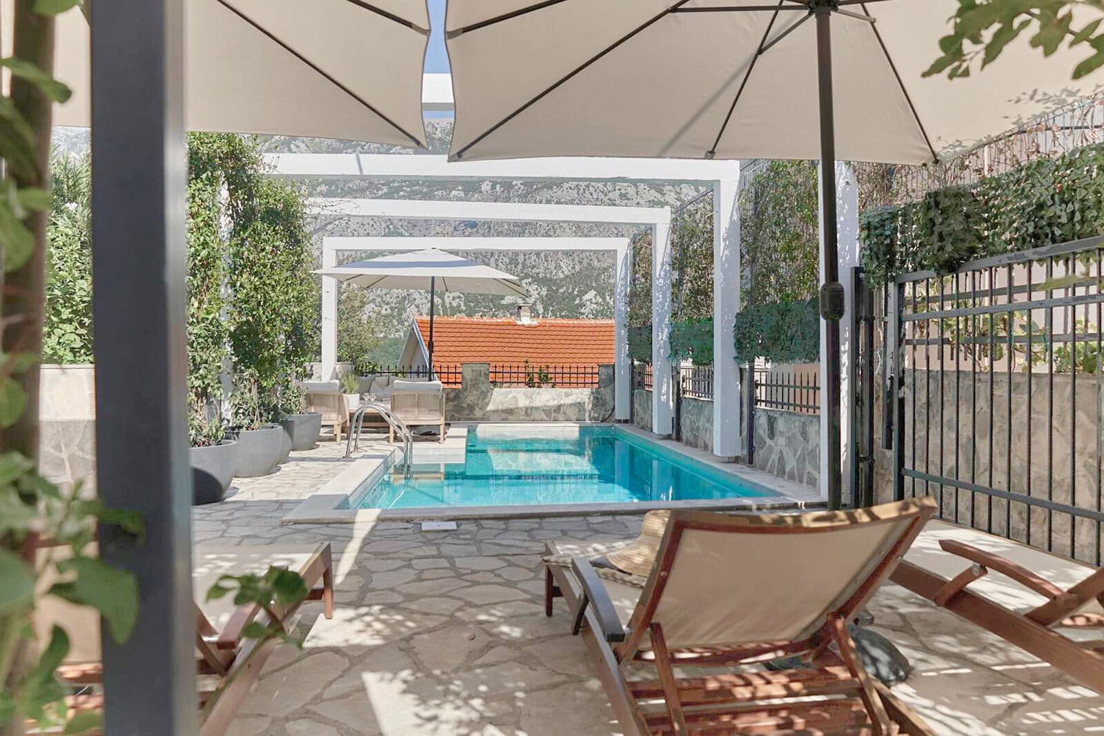 2 3bdr villa with a pool and open sea view